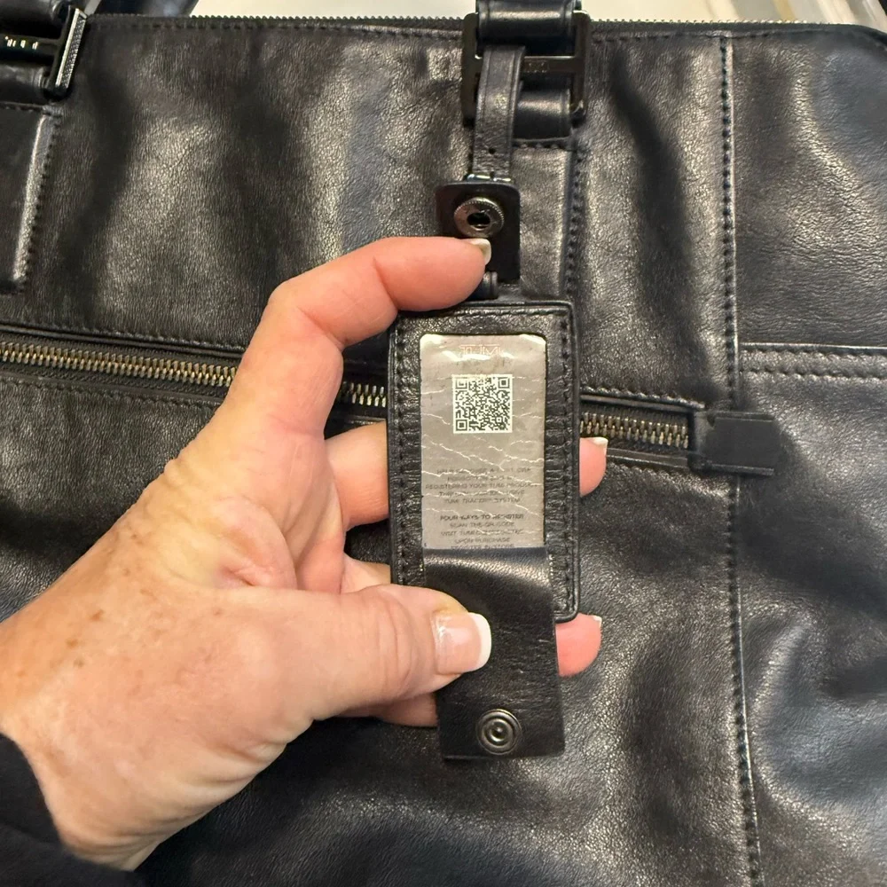 TUMI Black Leather Briefcase